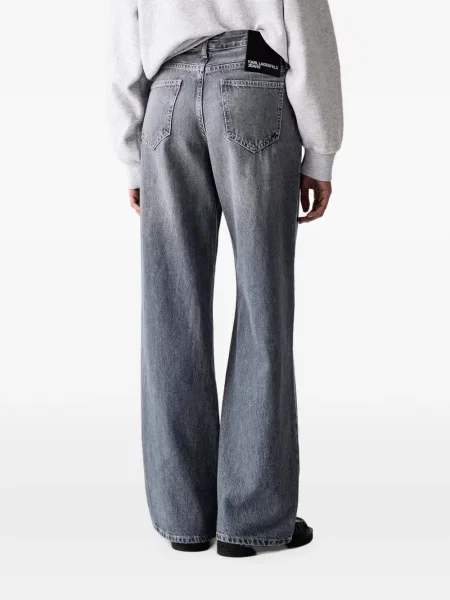 Blugi cu picior larg Karl Lagerfeld Jeans gri