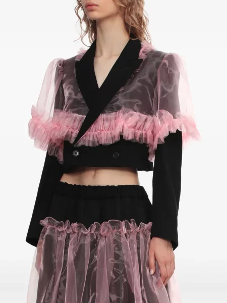 Geacă Noir Kei Ninomiya cu volane negru