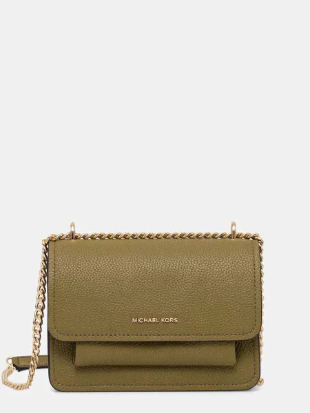 Кожена чанта MICHAEL Michael Kors бежово