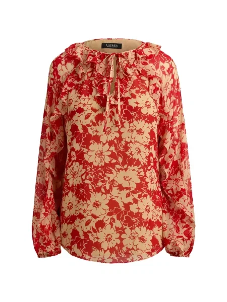 Cămașă Lauren Ralph Lauren cu model floral cu imagine roșu