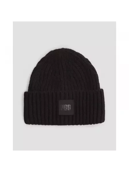 UGG căciulă din amestec de lână din tricot gros negru
