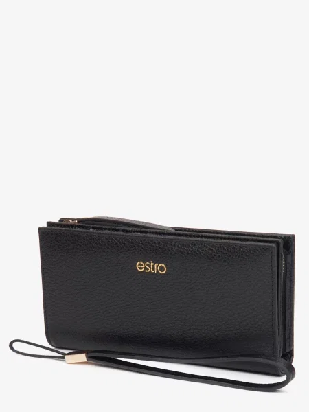 Кожаный кошелек Estro черный