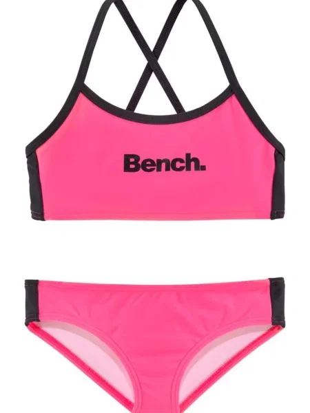 BENCH Costum de baie două piese roz pitaya negru