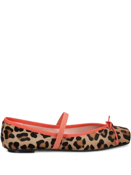 Balerini Pretty Ballerinas cu imagine cu model leopard maro
