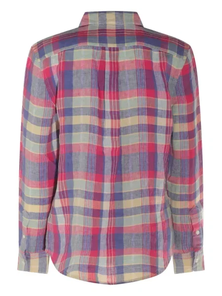 Kostkované tričko Polo Ralph Lauren s výšivkou bílé