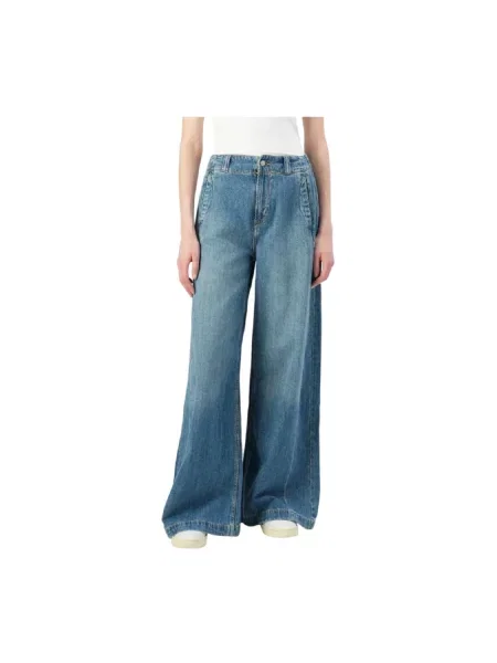 Szerokie jeansy Pepe Jeans niebieskie