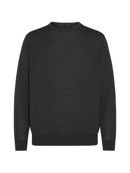 Pulover Kiton cu decolteu rotund gri