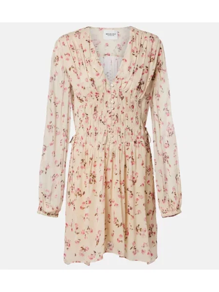 Rochie Marant Etoile cu model floral din muselină bej
