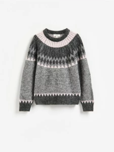 Reserved Pulover cu mohair și lână multicolor