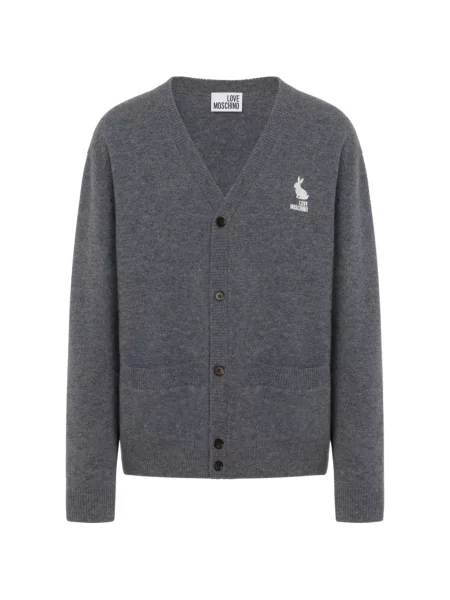 Cardigan Love Moschino de lână gri