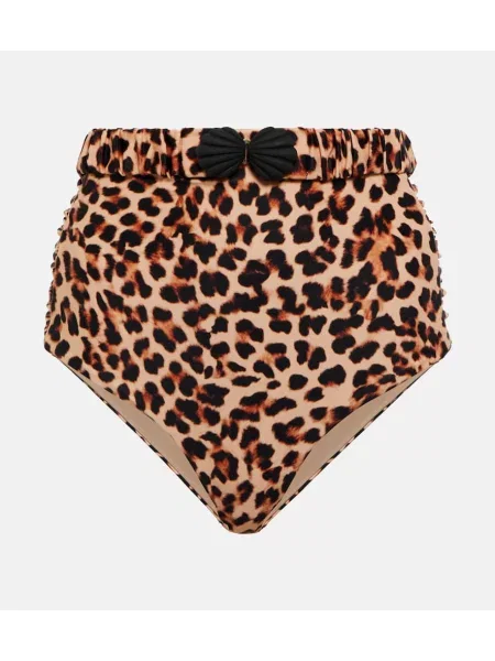 Bikini Johanna Ortiz z wysoką talią z nadrukiem w panterkę