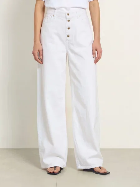 7 For All Mankind Široké Džíny Low Wide snow