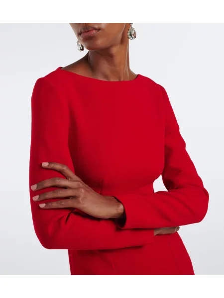 Rochie de cocktail Roland Mouret de lână roșu