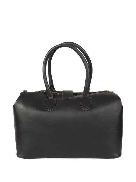 Geantă shopper Schell din piele cu autograf negru