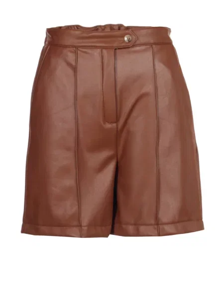 Повсякденні шорти LadyLike штучна шкіра коричневий