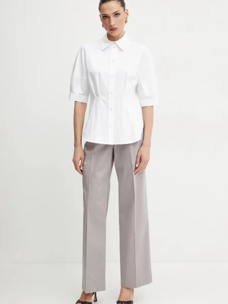 Штани MAX&Co. прямі висока посадка сірий