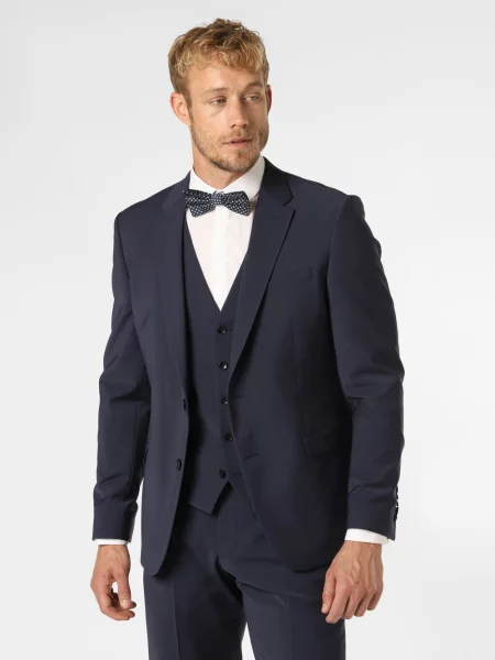 Strellson marynarka od garnituru modułowego Mężczyźni Super Slim Fit jednolity 94 niebieski
