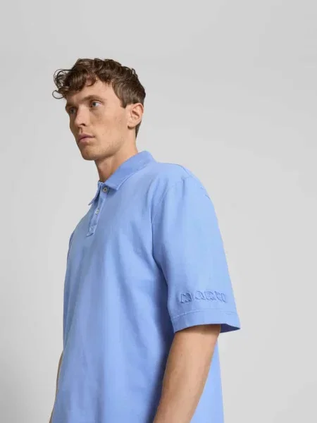 Koszulka polo o kroju relaxed fit z bawełny Marni niebieska