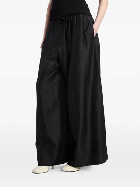 Pantaloni palazzo Entire Studios cu cordon negru