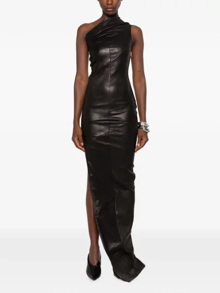 Rochie maxi Rick Owens cu un umăr gol negru