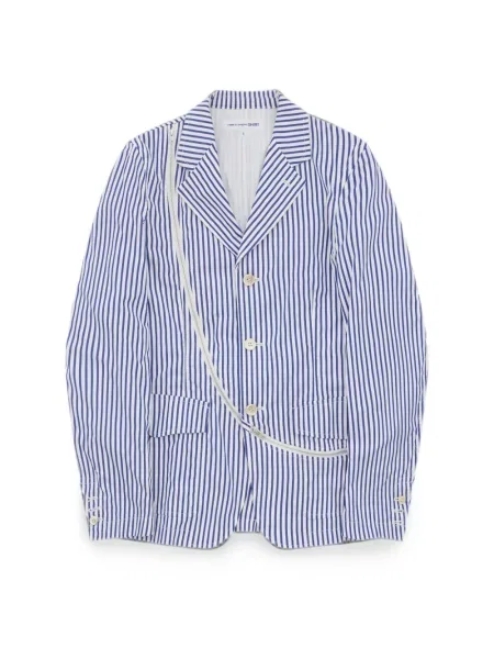 Ριγέ μπουφάν πουκάμισο Comme Des Garçons Shirt με σχέδιο μπλε
