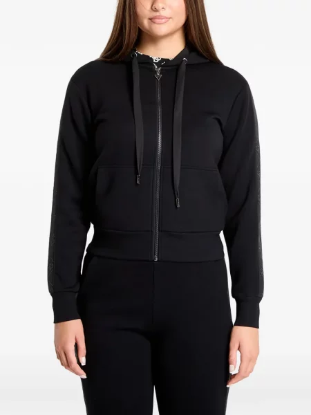 Hanorac cu glugă Guess cu autograf negru