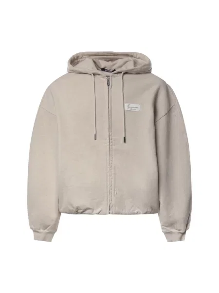 Sweter Jacquemus z kapturem beżowy