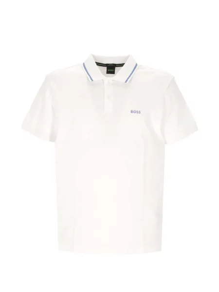 Tricou polo Boss cu broderie alb