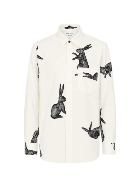 Cămașă Paul Smith cu imagine alb
