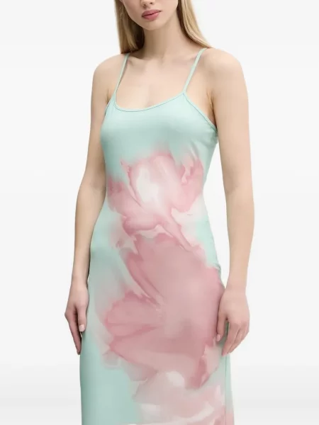 Rochie midi Desigual cu model floral cu imagine până la genunchi verde