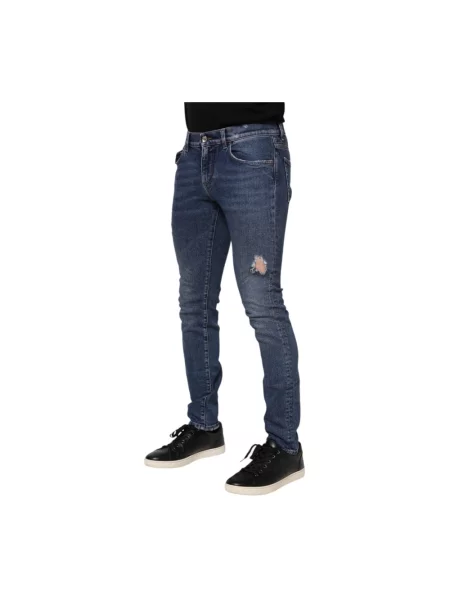 Skinny jeansy skinny Dolce And Gabbana niebieskie