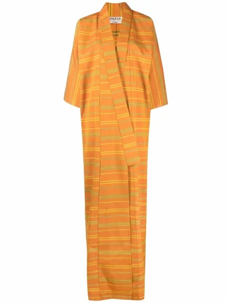 Pruhovaný retro kabát A.n.g.e.l.o. Vintage Cult s potiskem oranžový