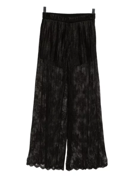 Pantaloni Quetsche plisate din dantelă negru