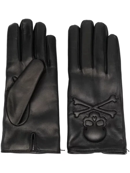 Mănuși Philipp Plein din piele negru