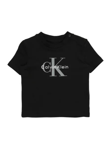 Calvin Klein Jeans Tricou Monologo gri taupe / negru alb