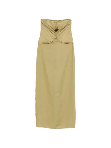 Rochie maxi Adriana Degreas fără bretele verde