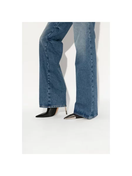 Lniane klapki mules Off-white białe