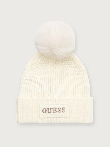 Guess čepice s bambulí AMORETTE béžový
