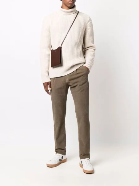 Pantaloni Briglia 1949 de catifea cord verde