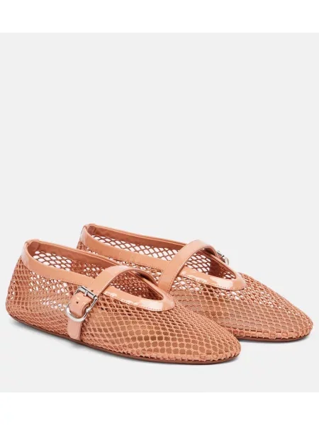 Ribja mreža balerinke Alaia z mrežo roza