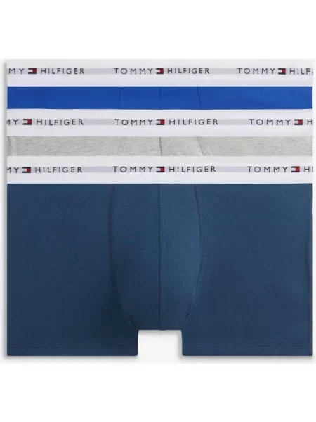 Bokserki Tommy Hilfiger Trunk elektryczny niebieski granatowy 3 sztuki S szary