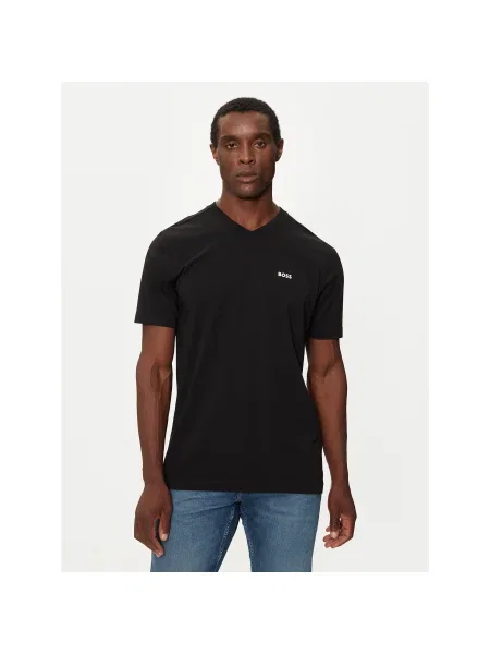 Boss Póló Tee V Regular Fit fekete