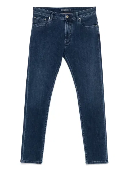 Džíny Corneliani s výšivkou modré