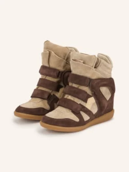 Isabel Marant Vysoké Tenisky Bekett tmavě hnědá / světle hnědá béžová