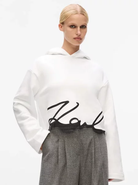 Karl Lagerfeld bluză cu imprimeu alb