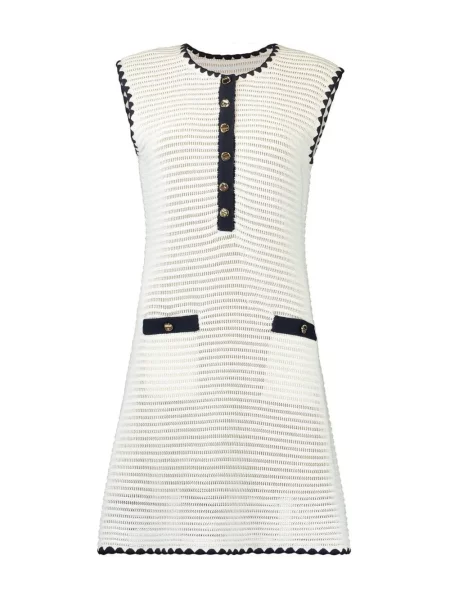 Rochie Self-portrait tricotate alb