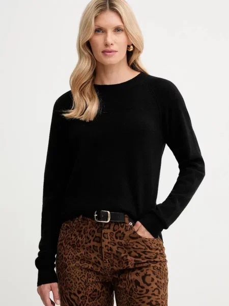 Fracomina pulover de lână light negru