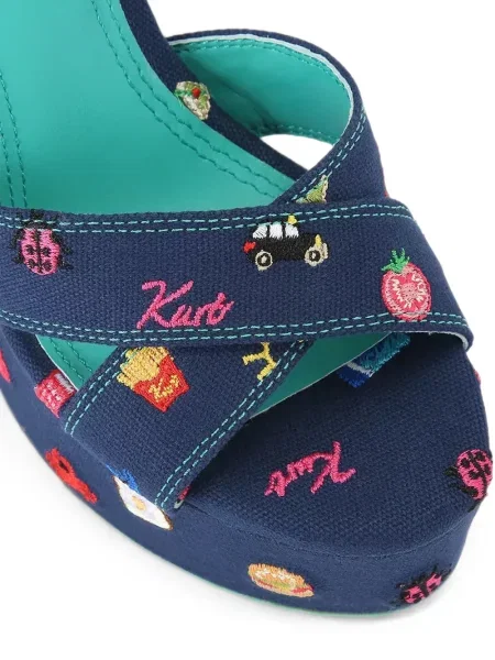 Сандали Kurt Geiger London бродирани на платформе синьо