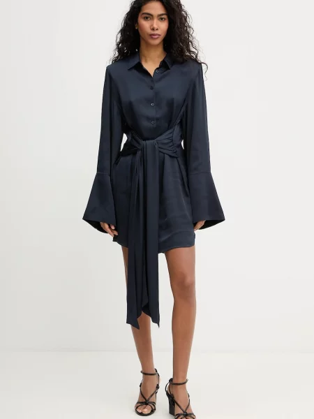 Rotate rochie bleumarin mini drept
