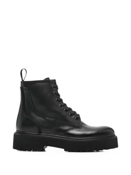 Cizme scurte Woolrich cu șireturi cu platformă din dantelă negru